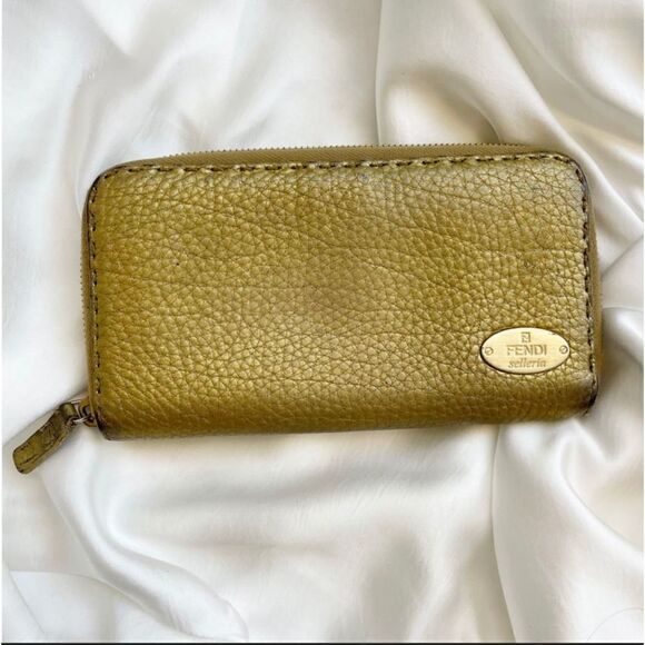 Fendi- Zip Around Wallet- Gold - Picture 1 of 7